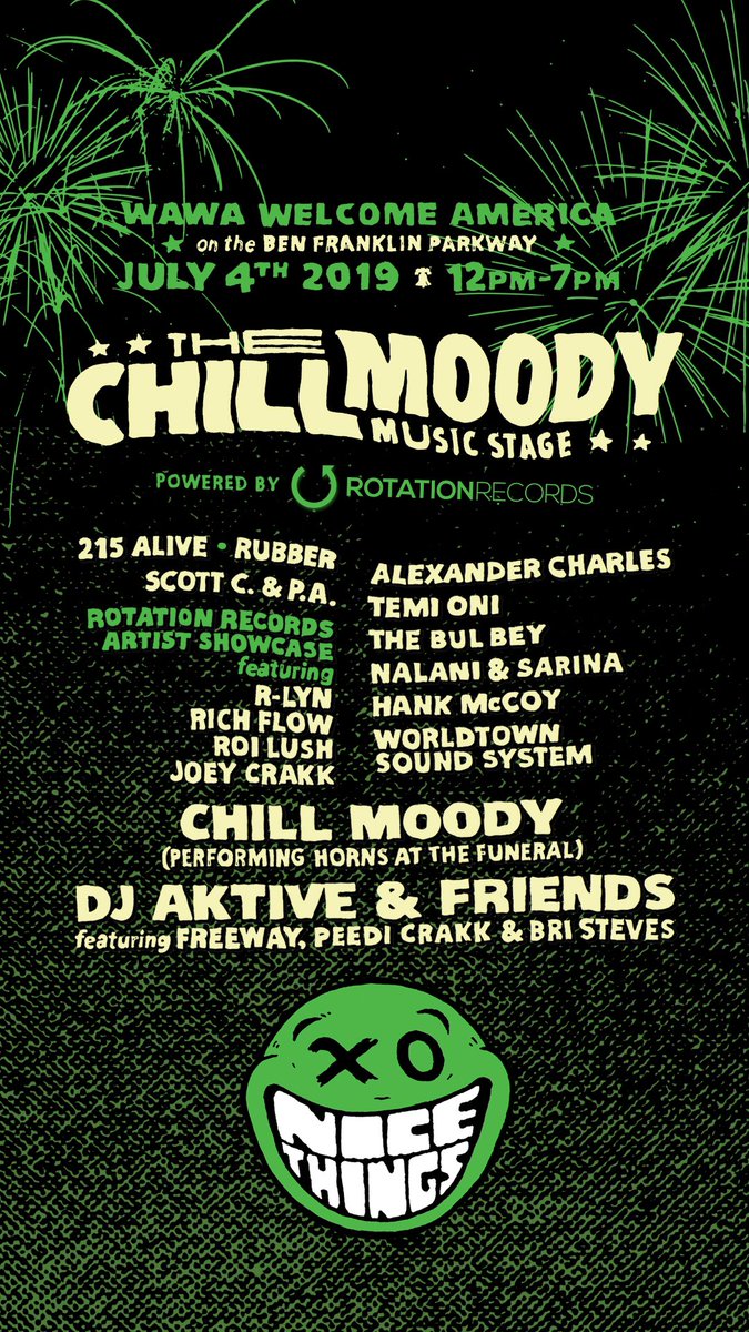 The stage is set! The Chill Moody Stage starts now! 

Music till 7pm! 

#WawaWelcomeAmerica