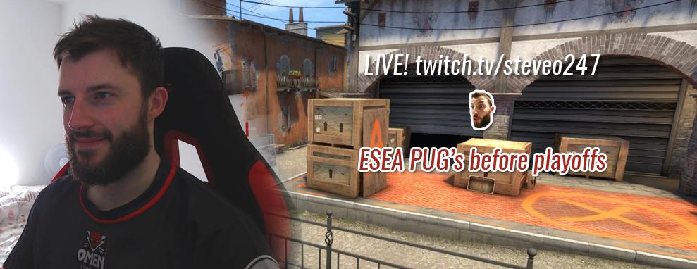 steveo247uk's tweet photo. LIVE: https://t.co/Uv2nOlOn1H
Chilling with some ESEA pugs before playoffs tonight with @umaraswat11 @EllaGuss88 @WagleCS @SLGyatwat
#SupportSmallStreamers #RoyaleStreamers #CSGOChill https://t.co/AqMIm4RBdJ