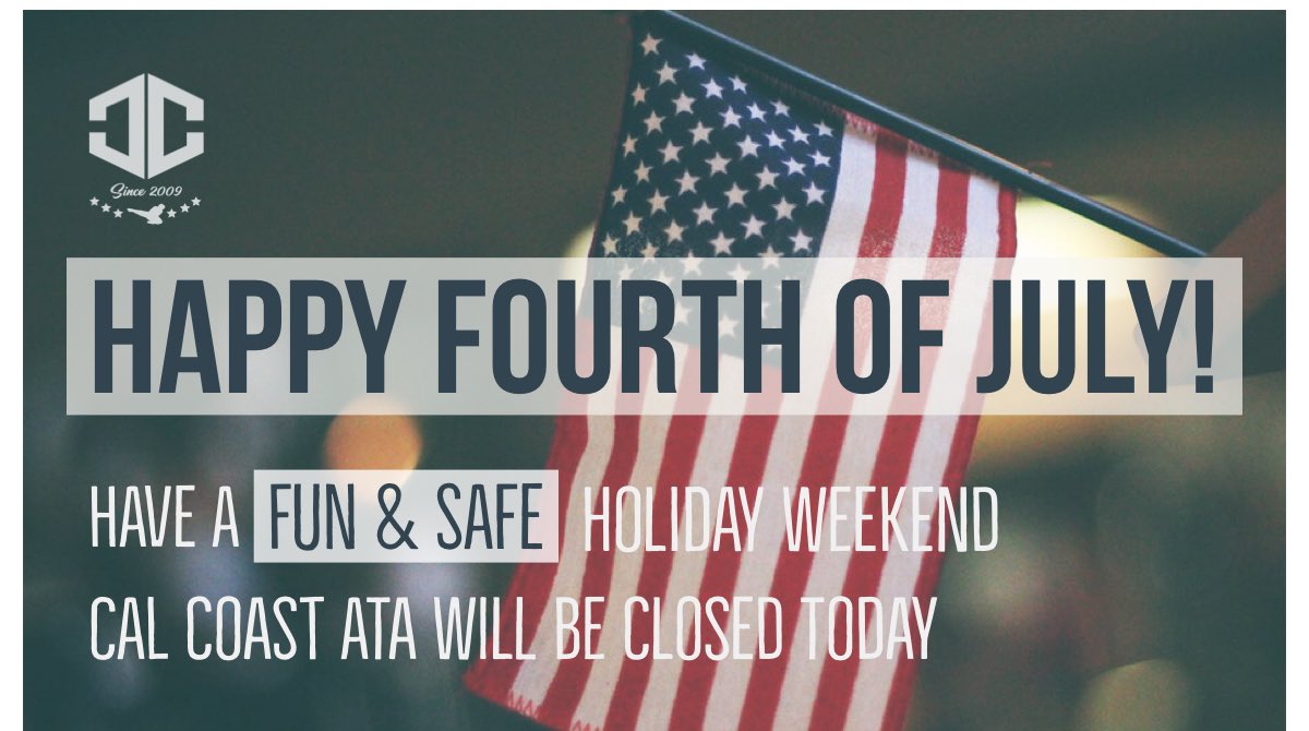 CalCoastATA's tweet photo. Happy 4th! 🇺🇸🇺🇸🇺🇸 We’re appreciative to be here in the USA &amp; fortune for the freedoms this great country has provided us all. Have an incredible long holiday weekend &amp; be safe out there! #martialarts #CalCoastATA #ATA #taekwondo #SimiValley #CCMA #Moorpark #atamartialarts https://t.co/82rmIAZQ1r