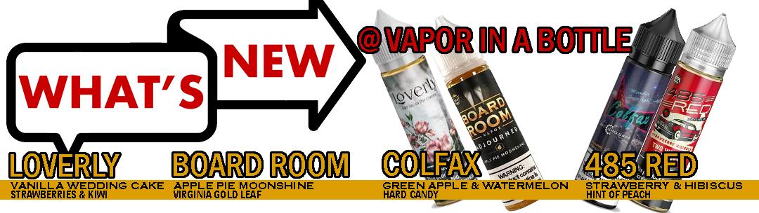 Check Out Our New Items Section!
#vaporinabottle #bottleupejuice #cloudchasing #vapeclouds #cloudsofvapor #vapers #proudtobeavaper #vaping #vapepassion #vapor #eliquids #ejuices #vapejuices #ejuiceflavors #vapejuiceflavors #vapeflavors #vapes #vapelife

vaporinabottle.com/collections/ne…