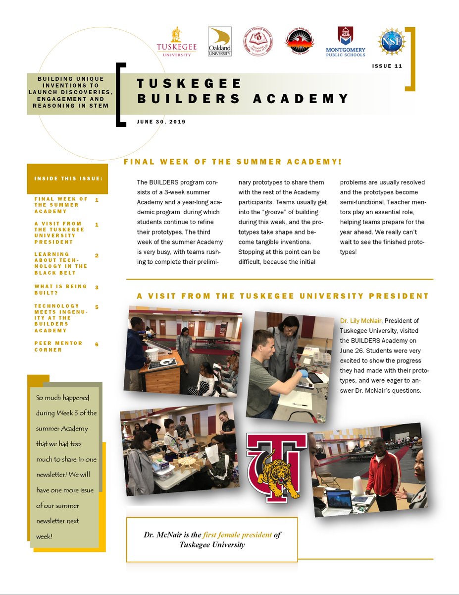 Happy 4th of July! As we celebrate our freedom to dream and thank those who serve to preserve it, we share with you the new issue of our summer newsletter <a href="/MPSAL/">Montgomery Public Schools</a> @STELAR_CTR <a href="/jgrayatua/">Jeff Gray</a> @AlabamaDeptofEd <a href="/CentralRedDevil/">Central High School</a> <a href="/NHScampuslife/">NHS Campus Life</a> <a href="/mcboe1902/">MaconCountySchools</a> <a href="/maqazi66/">Mohammed A. Qazi</a>
tuskegeebuildersacademy.org/news--upcoming…