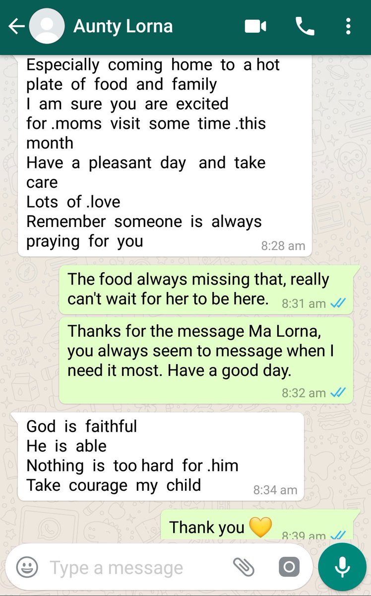 Craig_05's tweet photo. After a rough week, my day started with this text this morning. It's the constant unknown prayers from the Aunty Lorna's in our lives that keep us afloat when we don't know how. https://t.co/r6BAm8KW3u