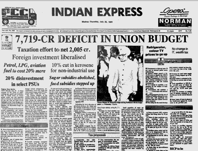 Indianhistorypics On Twitter 1991 Union Budget Foreign - 
