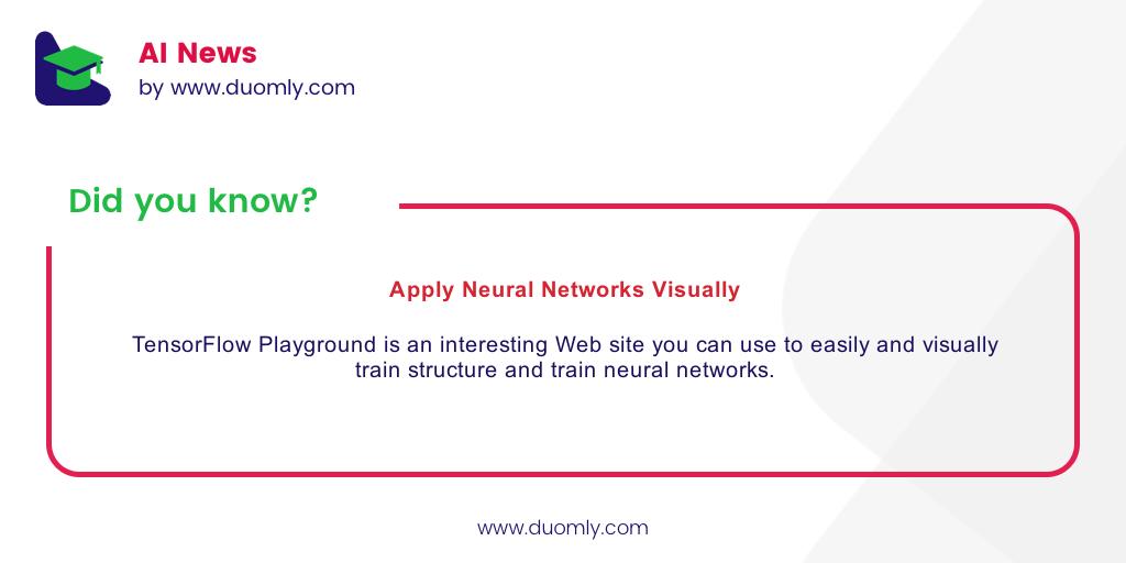 duomly's tweet image. TensorFlow Playground is an interesting Web site you can use to easily and visually train structure and train neural networks. 

#MachineLearning #programming #programmingNews #ai #artificial #intelligence #ArtificialIntelligence