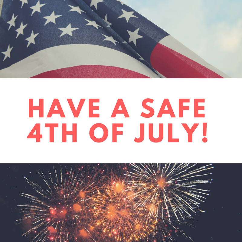 Wishing everyone a safe and fun Fourth of July! Don’t forget the earplugs if you’re planning to watch some fireworks tonight!