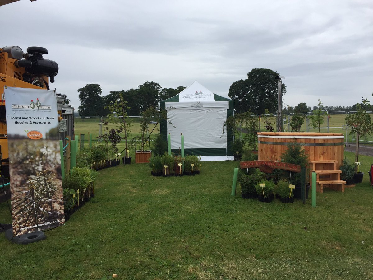 All set up @ScotGameFair #trees and tubs! For Christie Elite Nurseries @timberhottubs @TilhillForestry @scotwoodlands @treesplease1 @ConifoxAdvPark @EGGER_UK @AlbaTrees @John_Forestry @jamie_dewhurst @forestsandwood @TheICF @GordonCastle