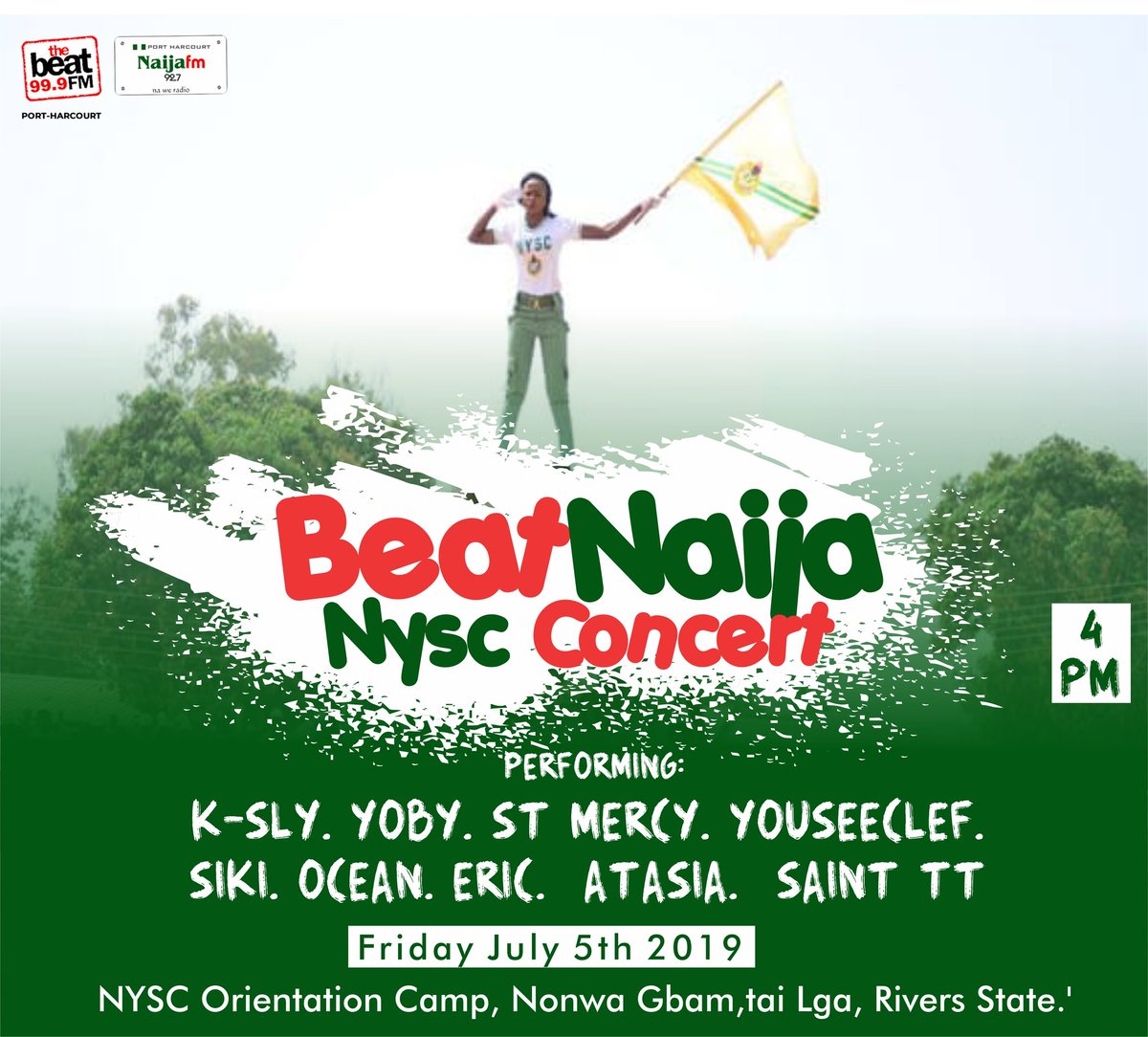 thebeat999ph's tweet photo. We are turning up  with youth corp members this Friday at the #riversstate Orientation Camp. 

#BeatNaijaNYSC #theheartbeatofportharcourt #riverscorpers https://t.co/F6sqLfB5zJ