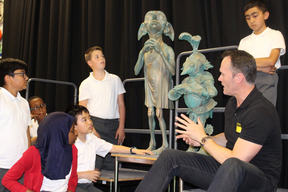 arts_wps's tweet photo. @WPS_Success were thrilled to welcome back past-pupil and world-renowned movie sculptor @Bryn_court to discuss his career as a working #artist - he even brought along two of his #HarryPotter friends! #Dobby #AIMValues @ArtsAward @Artsmarkaward https://t.co/jQiwkU0238