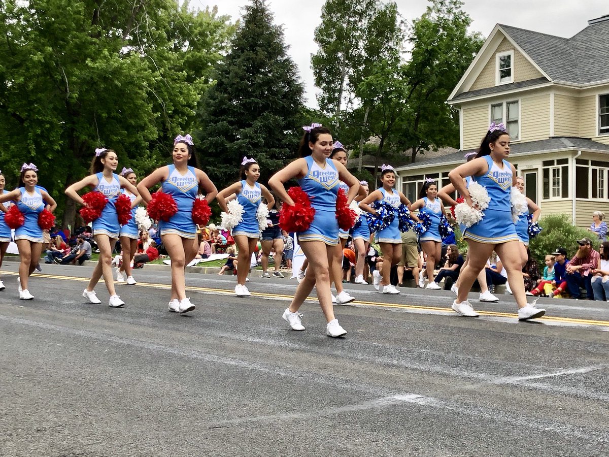 greeleyschools's tweet photo. Awesome job @GreeleyWestHS Cheer Squad at the Greeley Stampede Independence Day Parade! #ImDistrict6 https://t.co/jPk1DHQbER