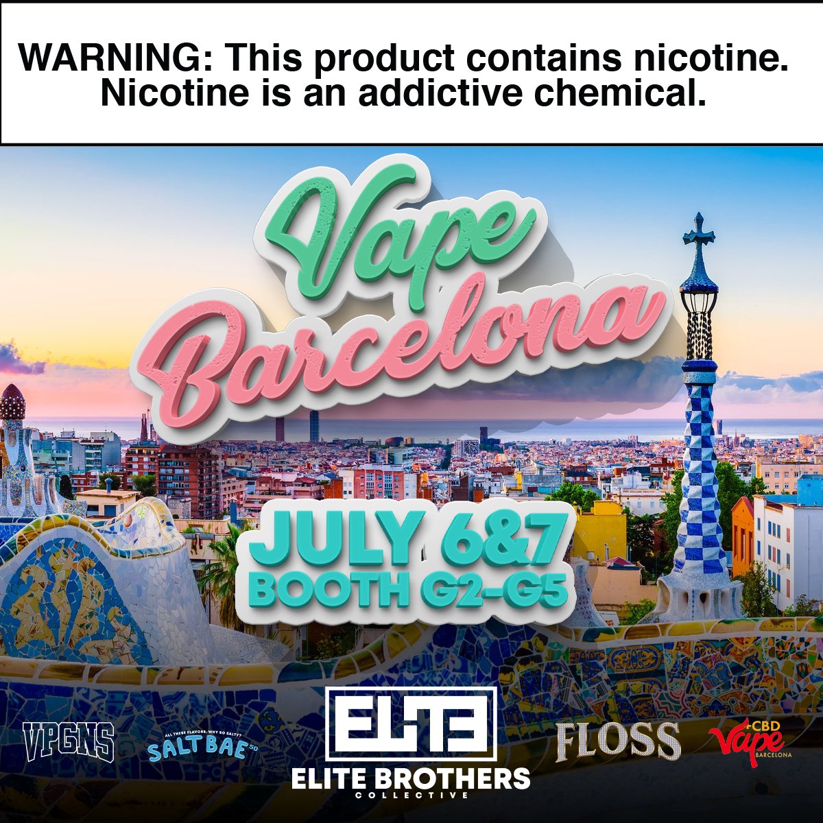 TheVapeGoons's tweet photo. We taking ovaaaa, one country at a time.....(free juice to anyone who can tell us that reference) 
Spain! Who is going to be at Vape Barcelona? We have some exciting things to show eveyone, so join us and the @elitebrotherscollective family. Booth G2-G5! https://t.co/hFbSfflYCp