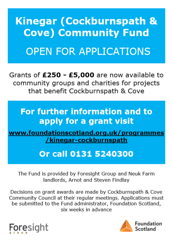 Kinegar (Cockburnspath &amp; Cove) Community Fund cockburnspath.org/2019/07/04/kin…