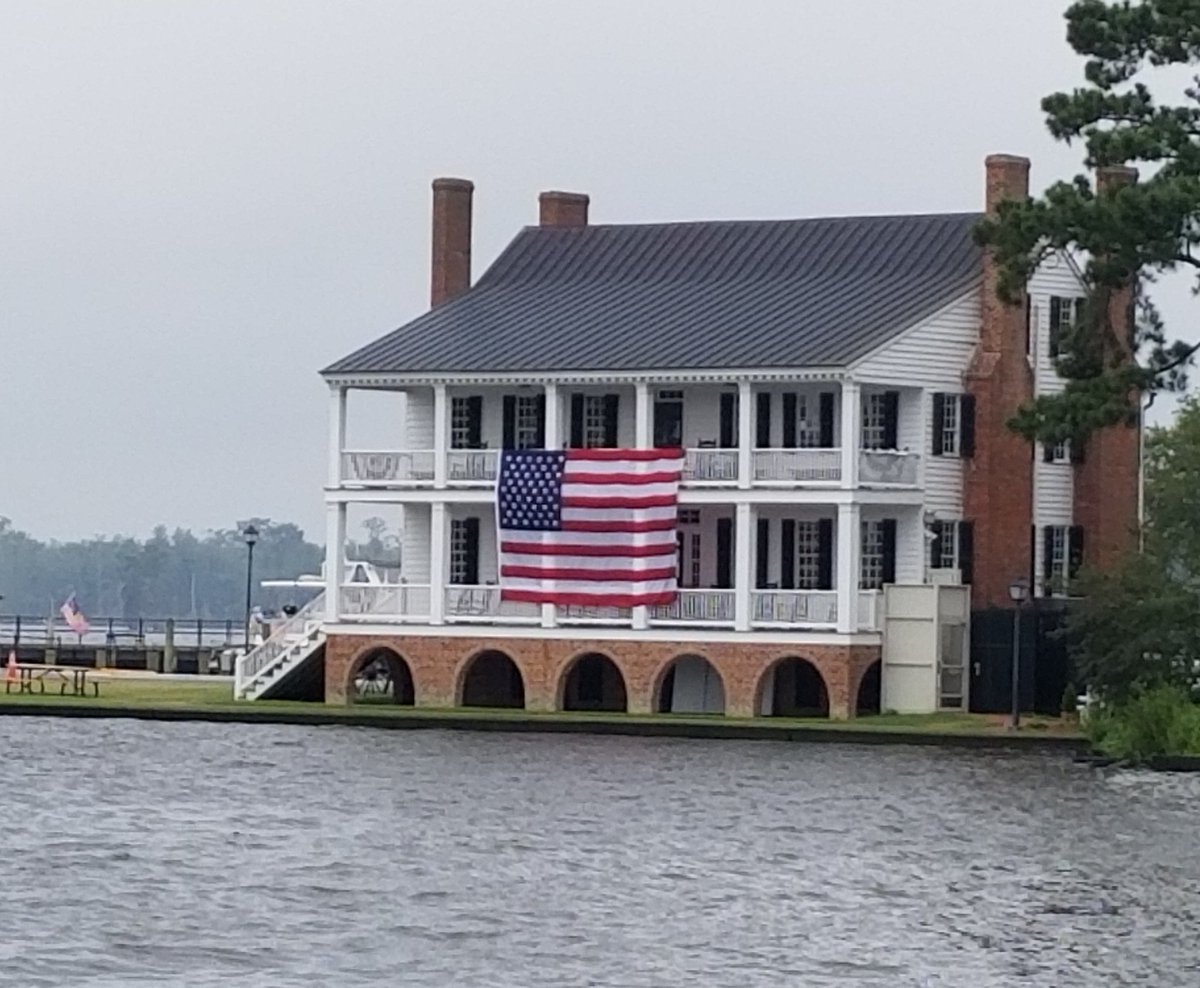 Happy 4th of July from Edenton, NC &amp; the Barker House, home of Penelope Barker, an activist in the American Revolution who organized boycott of British goods in 1774 known as the  Edenton Tea Party.