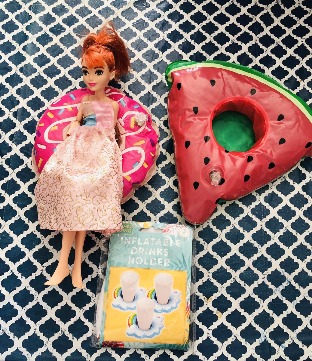 HeidiBe27982495's tweet photo. Thought of this great idea inflatable drink holders for the pool....Barbie inflatables  #Barbie #ideas #motherideas #pool #poolparty #greatideas #inflatables #fun #funforkids #newidea #play #kids  #kidsplay #imagination #swimming  #mums   #superdrugs #poundland #hacks #mumhacks https://t.co/9uLxLG05Rb