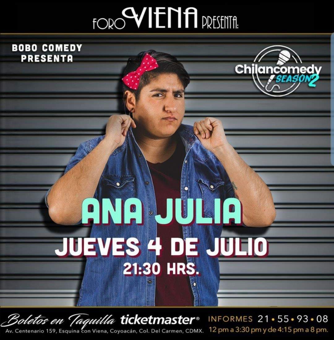 AnaJuliayeye's tweet photo. HOY, HOY, HOY, mi show completo en @ForoVienaMx lleguen a las 9:00 pm para agarrar lugar
Abren @odmayorga @Carlosmosco_ y desde colombia @pamelaospina
#Chilancomedy https://t.co/efTLKUJEuQ
