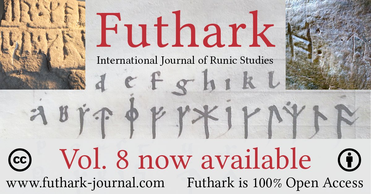 Marco Bianchi (@jarlabanke) on Twitter photo Finally! Futhark 8 (due 2017) is out. Among the contributors: <a href="/Aya_VR/">Aya Van Renterghem</a> (twice!), <a href="/anndeebee/">Andie Freund</a> and @EllieWry.
👉Visit futhark-journal.com/issues/vol-8/ for lots of #runology! Finally! Futhark 8 (due 2017) is out. Among the contributors: <a href="/Aya_VR/">Aya Van Renterghem</a> (twice!), <a href="/anndeebee/">Andie Freund</a> and @EllieWry.
👉Visit futhark-journal.com/issues/vol-8/ for lots of #runology!