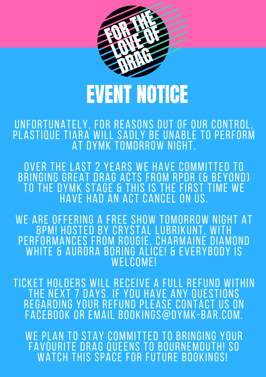 FTLODrag's tweet photo. We Are Sorry To Announce... https://t.co/Hd9raN4xpR