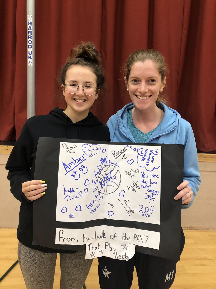 Two happy coaches that are obviously very appreciated by the girls at @Newtonhill_Sch #netball #coaches #endofseason #loveeveryminuteofit