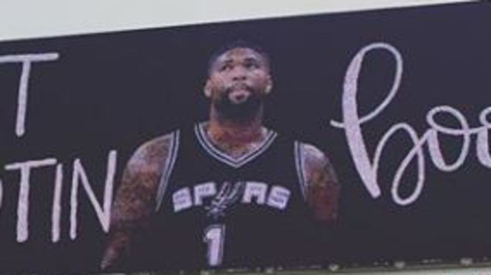 JeffGSpursZone's tweet photo. Spurs fans.... According to the billboard comp. itself, this is in San Marcos,TX  if you want to go see it. 👇👇

LOOK: Billboard recruiting DeMarcus Cousins to Spurs pops up in San Marcos https://t.co/V5DzXl7y8h #nba #gospursgo https://t.co/CXhaLDwHTv