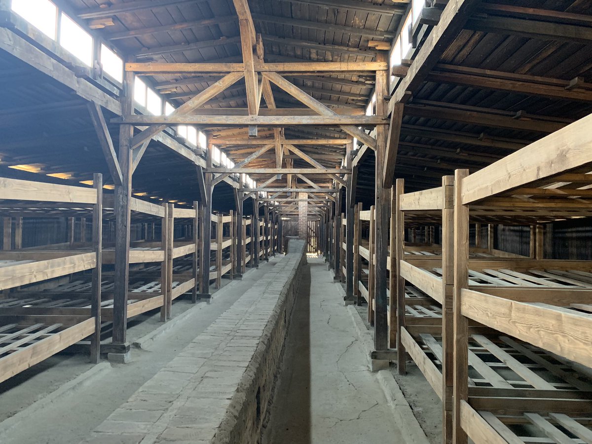 MissP_History's tweet photo. The second part of yesterday’s visit; Birkenau. The scale of the camp was incomprehensible and that infamous gateway was so imposing on the horizon. #LessonsFromAuschwitz https://t.co/EpzL25BvGv