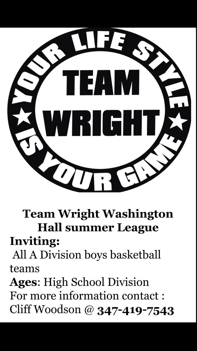 Calling out all competitive A division basketball teams to join Team Wright.