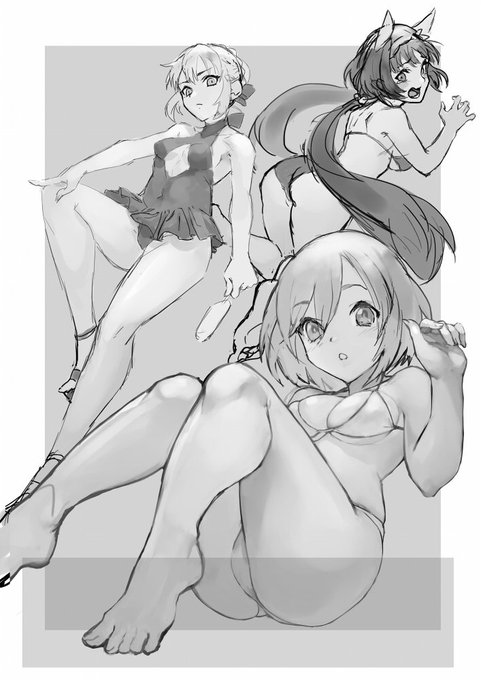 ぶひぶひ言いながらラフ描いてたけど3人も入れちゃって今から間に合うのか・・・? 