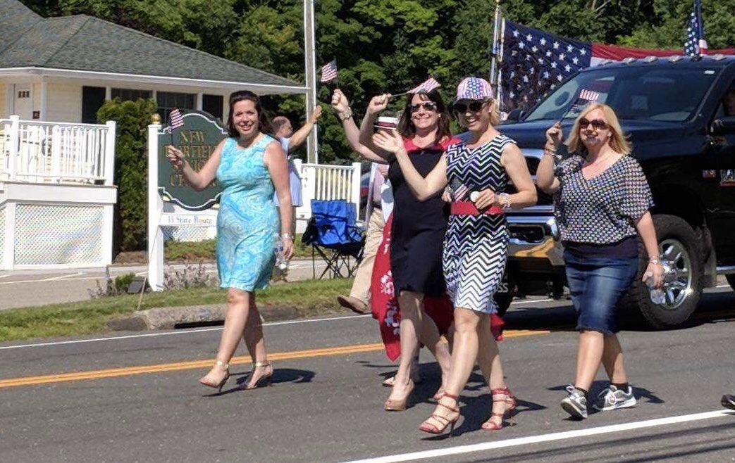 SusanNFCT's tweet photo. Great time walking in the New Fairfield @lionsclubs July 4th parade. Today I announced that I am running for First Selectman. I was joined by son &amp; daughter along with my dear friends Sue Hatfield, Sarah Muska, Diane Pagano, Steven R. Mullins, Maria Virginia &amp; Chuck Catania. https://t.co/SxWk94VtGU
