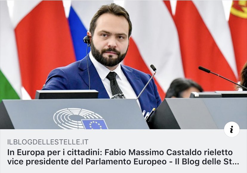 FMollame's tweet photo. Il Nostro Fabio Massimo Castaldo è stato (ri)eletto vice presidente del Parlamento Europeo, con ben 248 voti! Auguro a lui e a tutti portavoce del @Mov5Stelle in Europa un buon lavoro ✌🏻

Si riparte con entusiasmo e senso delle istituzioni 💪🏻 https://t.co/Bai1xo16rQ