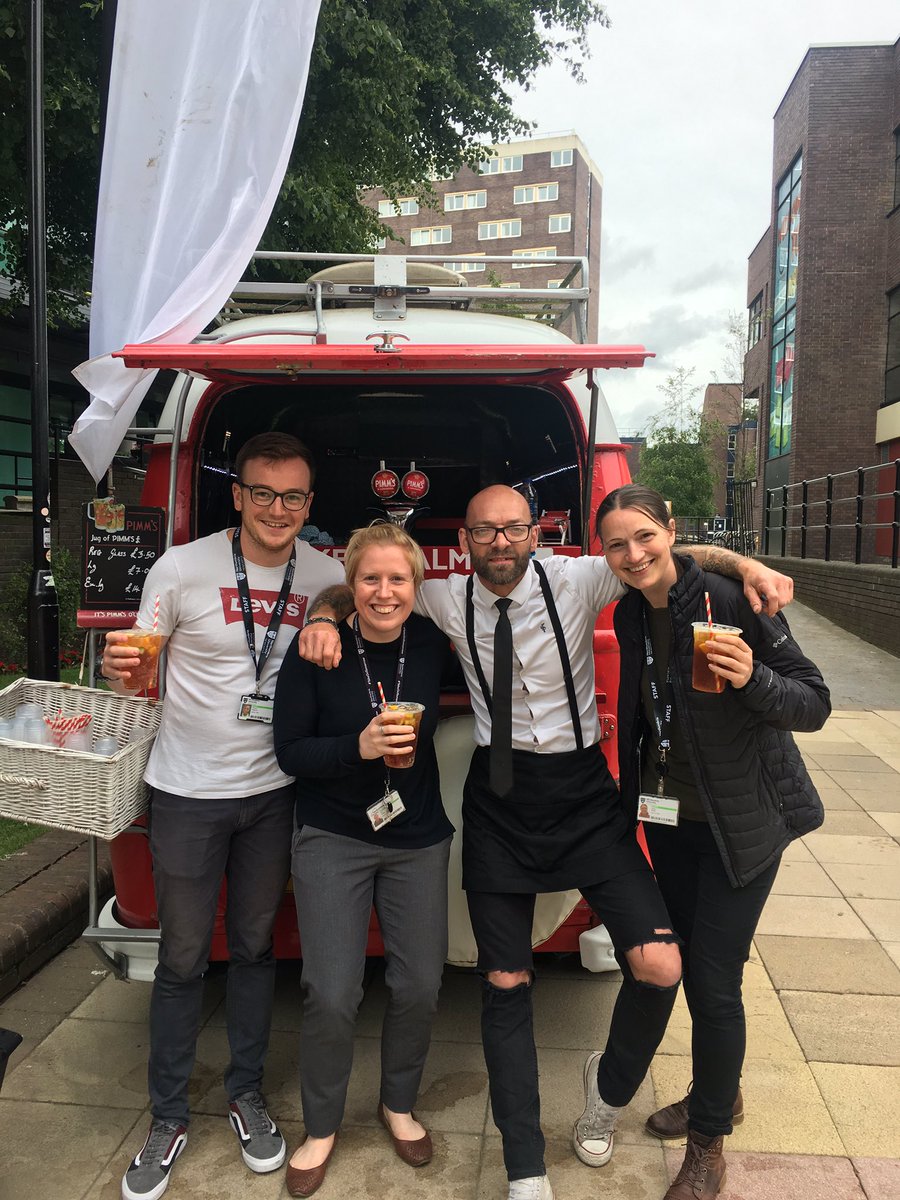 jenrudin's tweet photo. We LOVE graduation season! A cheeky post work Pimms from the amazing @PimmsVan to celebrate our @NUstudents @NorthUniSport graduates!! #NUGrad19 https://t.co/vNFF0GKSqV