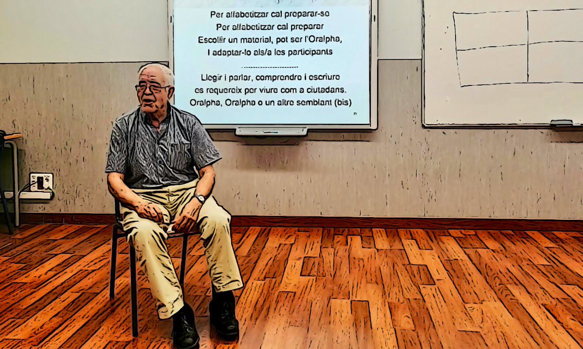 CFAMontserratR's tweet photo. Meravellós l’Alfons Formariz! Un mestre de mestres! Gaudint de tota la seva saviesa avui al curs #Oralpha. Ens ha fet cantar, dansar, jugar, reflexionar... Tornar a l’essència de l’educació d’adults!!!! #fadults #oralphaproject https://t.co/DaWqZFPKyb