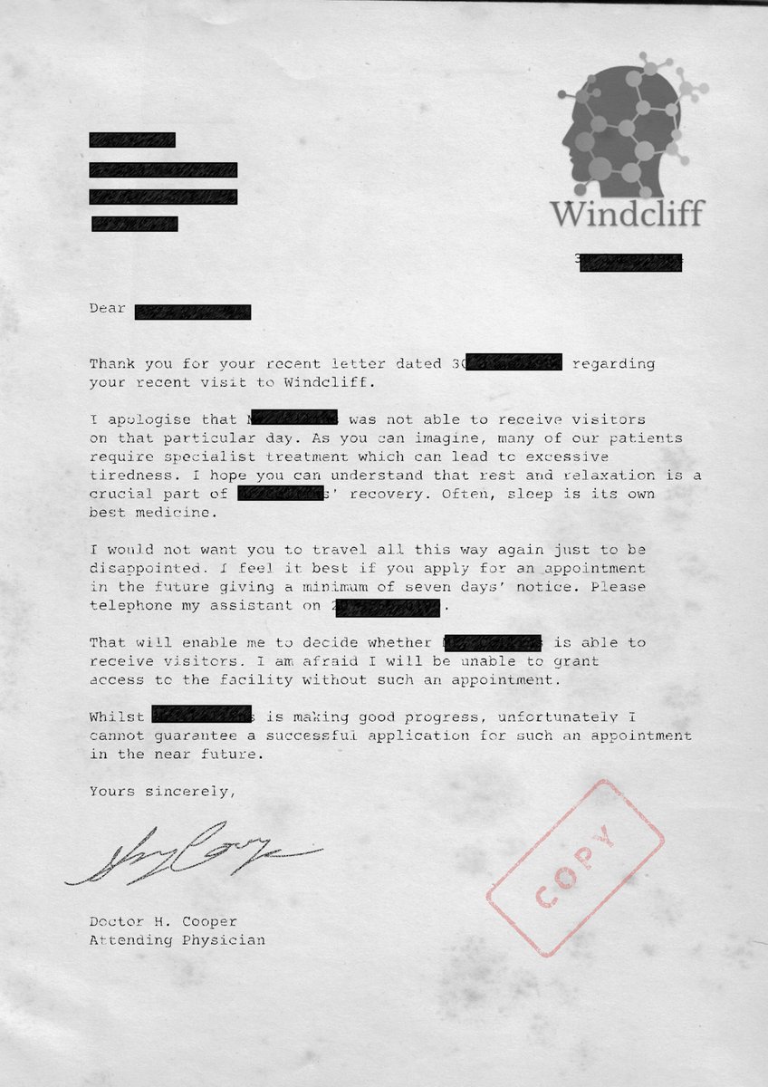 Further investigations into the months before the strange events at #Windcliff during the mid-1980s have unearthed additional documents. These give us a small insight into the atmosphere at the hospital during this time - but are there more questions than answers? #darkshadows