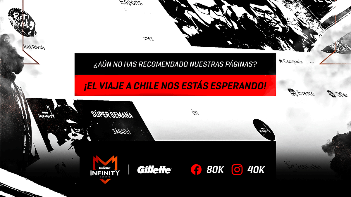InFinitye_sport's tweet photo. #RetoInfinito
¡Queremos llegar a la meta y regalar un viaje para 2 personas a nuestra Gaming House en Chile!
Iniciaremos la activación cuando:
🔴Seamos 40k seguidores en IG.
🔴Seamos 80k seguidores en FB.
¡Recomienda nuestras páginas! https://t.co/tHCRg54i9j