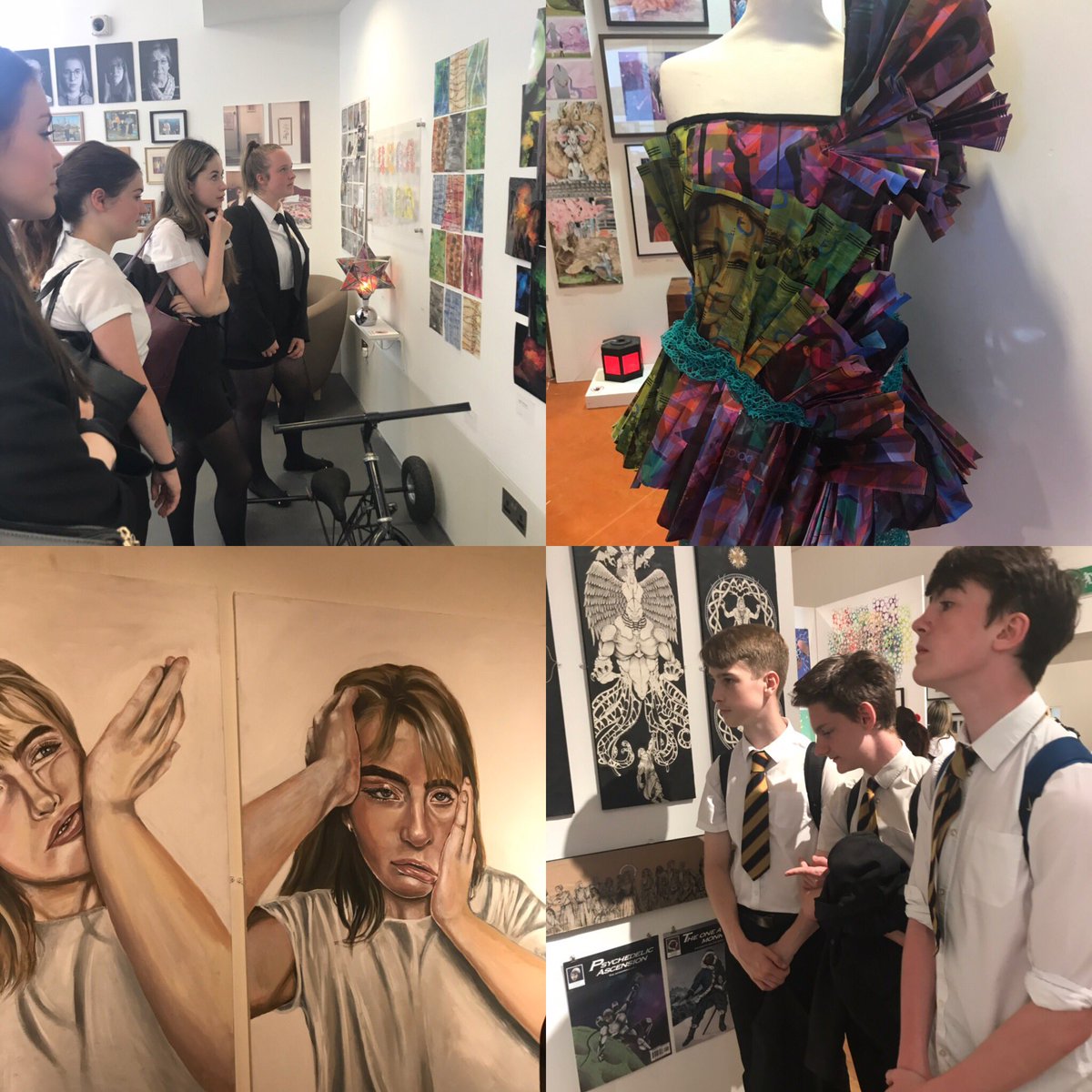 ArtBDB's tweet image. An inspirational afternoon at @TheLightbox with year 10, viewing Woking College Art Exhibition. Congratulations to all their students, the work was amazing! #loveofart @WokingCollege