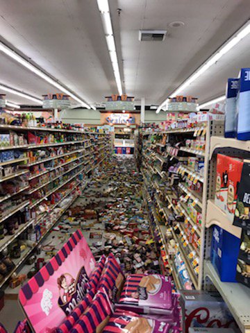 nickgraehl's tweet photo. My dad lives in Ridgecrest and felt strong ground shaking. I asked him to take pictures of any damage, see photos below (credit Adam Graehl).

M 6.4 - 12km SW of Searles Valley, CA
https://t.co/3e222a3nq8 https://t.co/jaTt3GWLYw