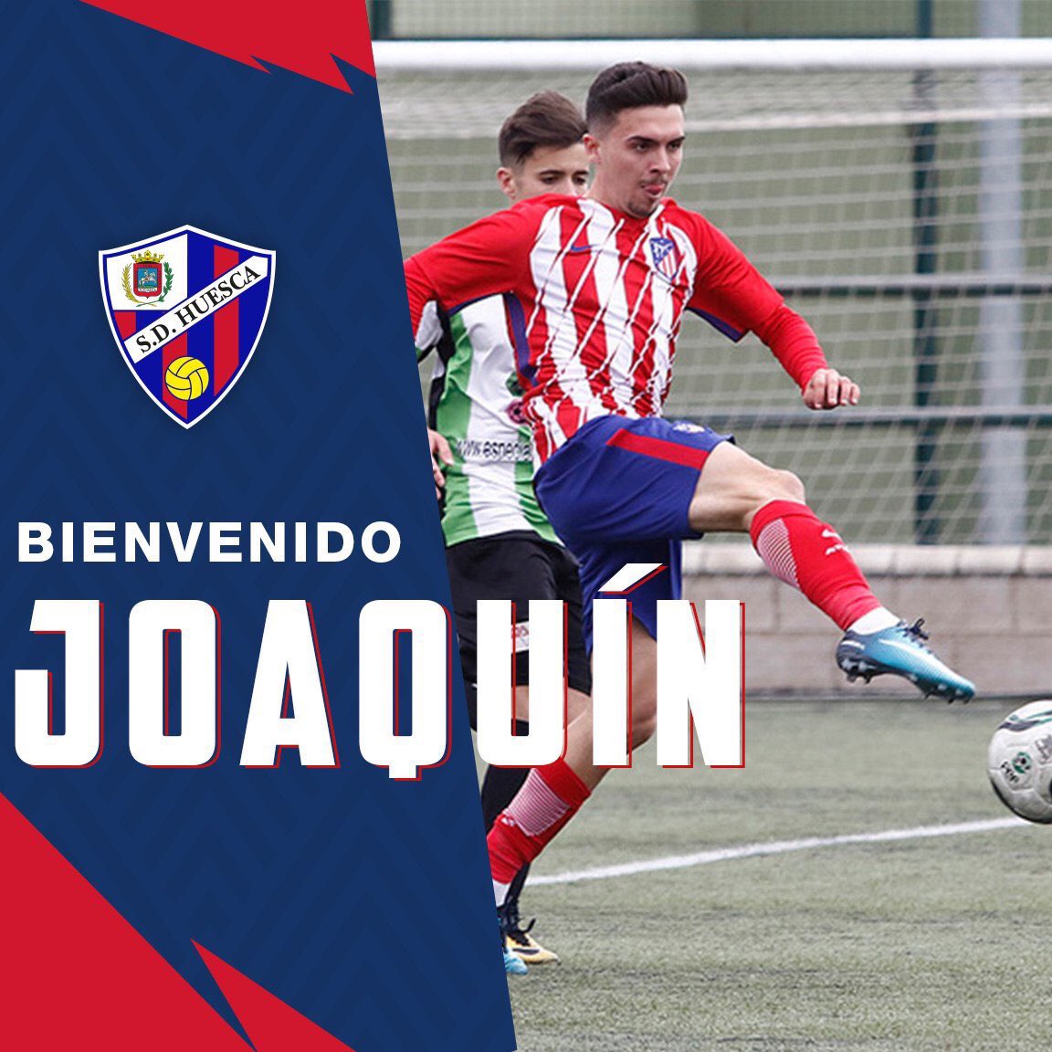 Feliz de anunciaros mi fichaje por la @SDHuesca . Gracias por la confianza y el cariño que recibí estos días por las diferentes redes sociales, nos vemos en la #Liga123!!! ⚽️💙❤️ #JoaquínNoRebla

Joaquín Muñoz