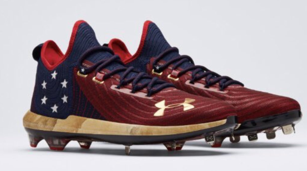 Darren Rovell on X: Up Close: Bryce Harper's Louis Vuitton-Supreme cleats  tonight, only one pair made customized by @SolesBySir.   / X