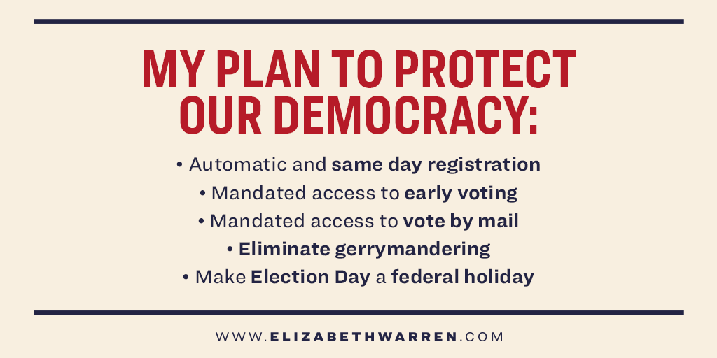 ewarren's tweet photo. On #IndependenceDay, I’m celebrating our democracy—and recommitting to protect it. Our elections should be as secure as Fort Knox. Instead, they’re less secure than an Amazon account. I have a plan to make voting easy and secure for everyone. https://t.co/aVlfkDnVha