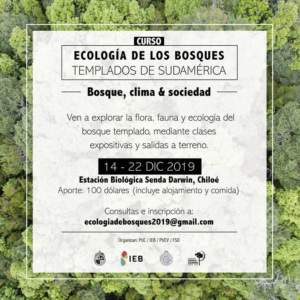 ¡Únete a la expedición al #bosque chilote!🌳🍄🐦Como ya es tradición, impartiremos nuevamente el curso "Ecología y Biodiversidad de los Bosques Templados de Sudamérica", entre 14 y 22 de diciembre. ¡Convocatoria abierta! ✉Consultas e inscripción: ecologiadebosques2019@gmail.com