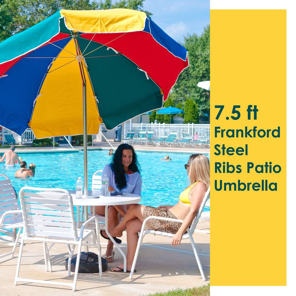 beachstore's tweet photo. The 7.5 ft Frankford Acrylic Fabric Steel Ribs Pool and Patio Umbrella with valance is built for leisure in your backyard. 🏖️

Quality is the standard. 

Great for the Pool, Patio or any sunny outdoor space.

Check it out 👉 https://t.co/EEHXRMcFuR https://t.co/hot25rM4Y5