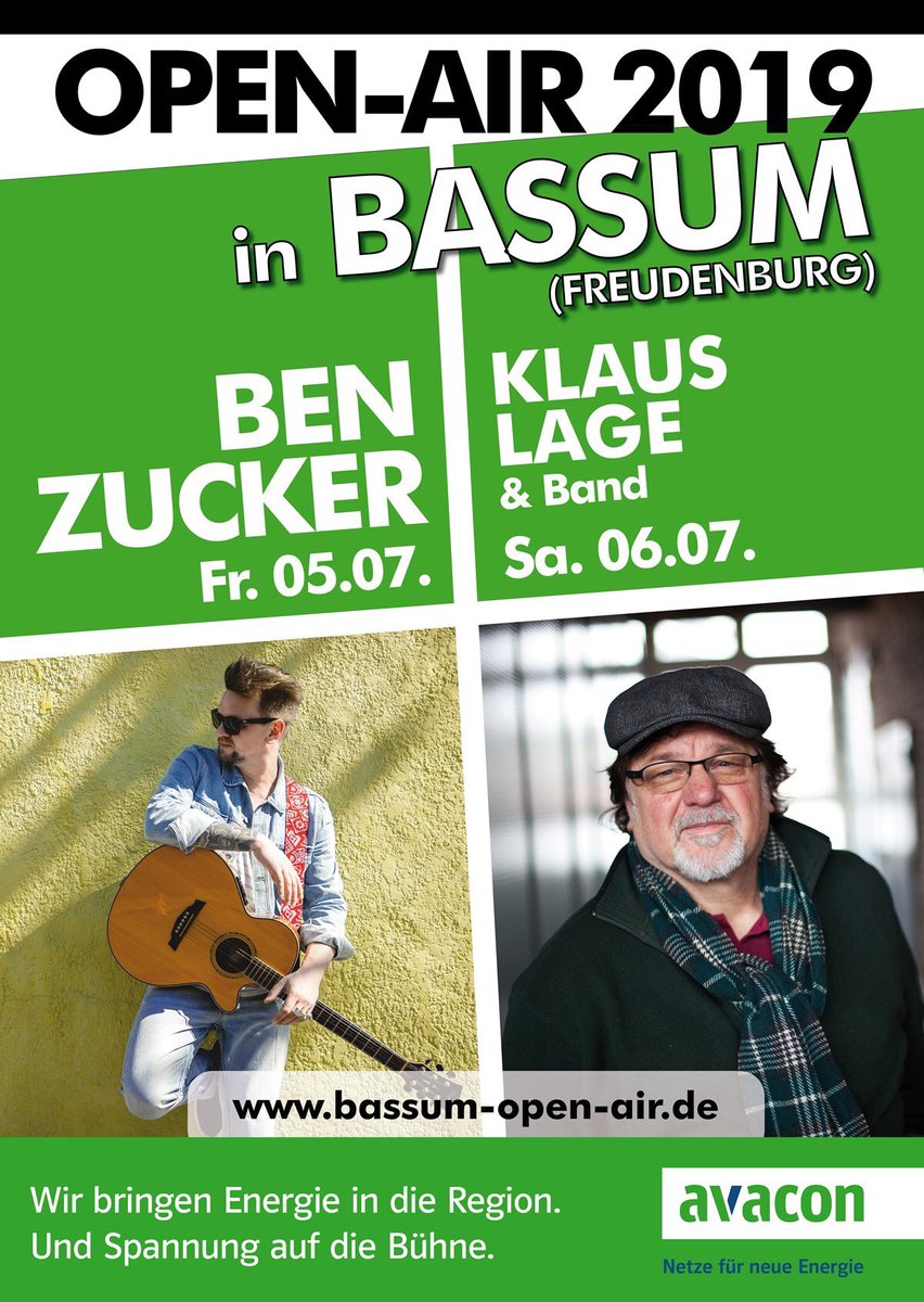 CoraLandshuter's tweet photo. Top #Konzerte am Wochenende #Bassum #Openair #BenZucker #KlausLage #Freudenburg unterstützt von @AvaconAG 👉 https://t.co/RCTWd8nJMq https://t.co/JQKjpmUnLk