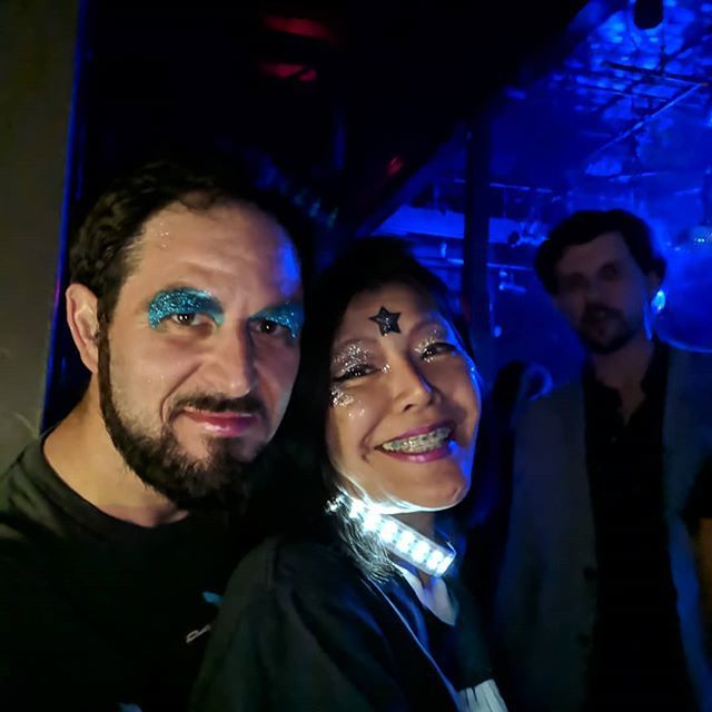 FFFitcore's tweet photo. What can I say about last night?I always love Bowie night at part time punks. Here I am with our favorite @artbymiho #artbymiho https://t.co/TUag0zQUYQ https://t.co/zTZvoDDZN6