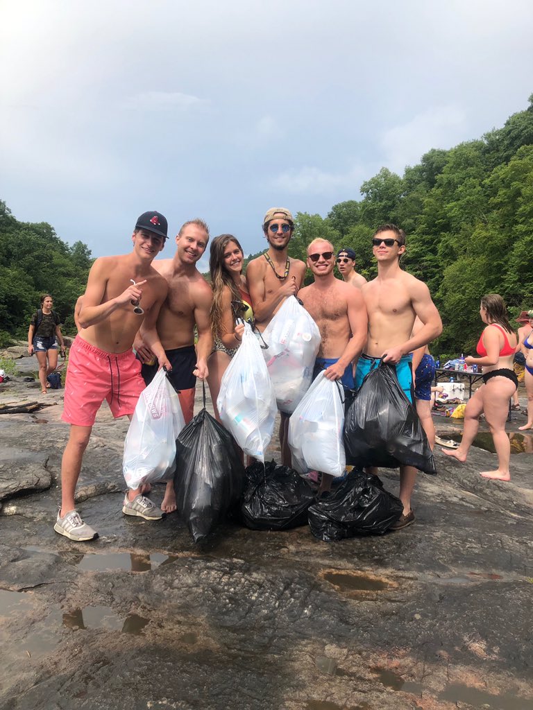 Brothers of Alpha Kappa spent their 4th of July at Arden Falls. We stayed after to clean up with the help of @SigmaKappaWVU