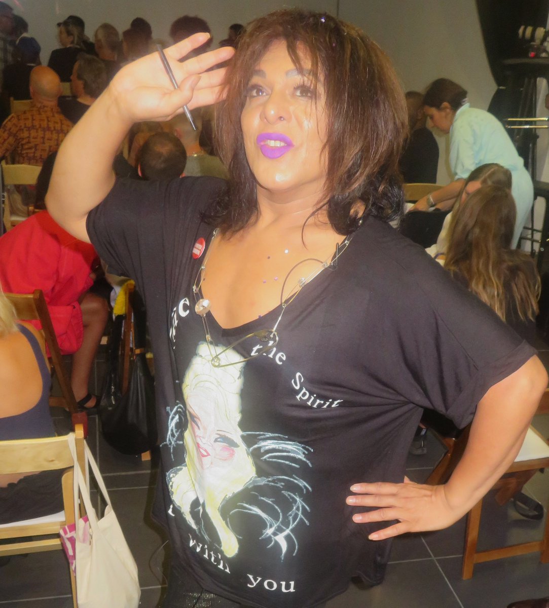 My picture Lana Pillay cabaret artist, wearing a Mae West top of her own creation, the drinks reception @msclairelawrie short film documentary 'Beyond' (there's always a black issue dear) that Lanah has stared in. Pre screening at @rankinphooto studio, London NW5 4BA @LanaP_Fans