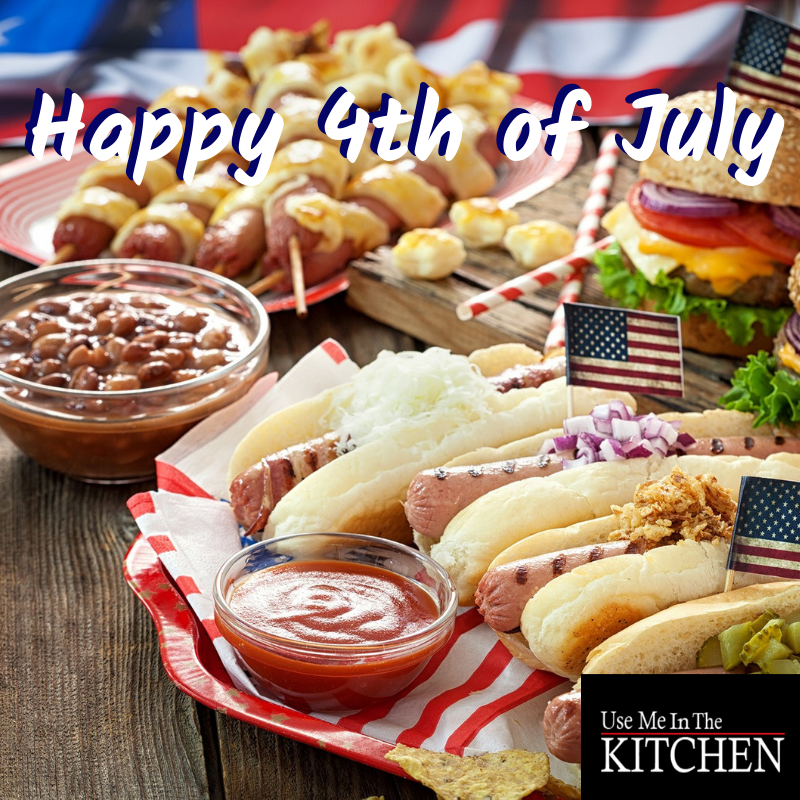usemekitchen's tweet photo. It's #IndependenceDay in America! Let #freedom ring, and let cookouts ring too! What delicious foods are you grilling up over #fireworks tonight? Or do you prefer to observe the day at home with your loved ones and favorite meal? https://t.co/k8x9KUJGFB