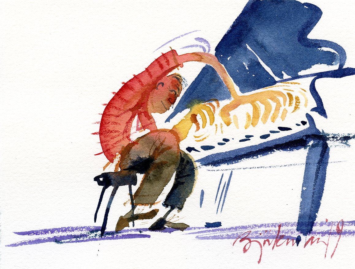 SteveBjorkman's tweet photo. Sometimes the spontaneous idea sketch becomes the best drawing after all. (In this case it is only a postcard size watercolor) https://t.co/dCXrNvv6ui