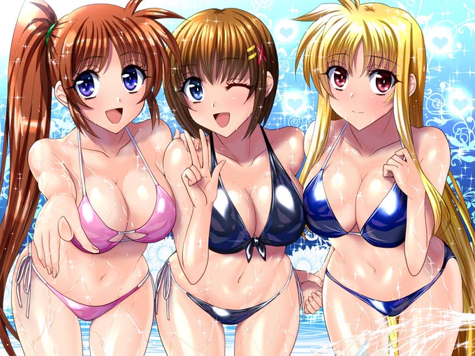 朝投稿びしょびしょなのは昨日のイラスト塗ってみました!(*'▽`*)暑いんで涼し気な感じに。あとフェイトさんと結婚したい 