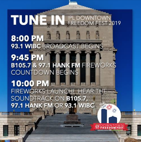 FireworksINDY's tweet image. Stream online or turn your dial to one of these stations to hear the #FreedomFestIndy soundtrack! 🎆🇺🇸⤵️