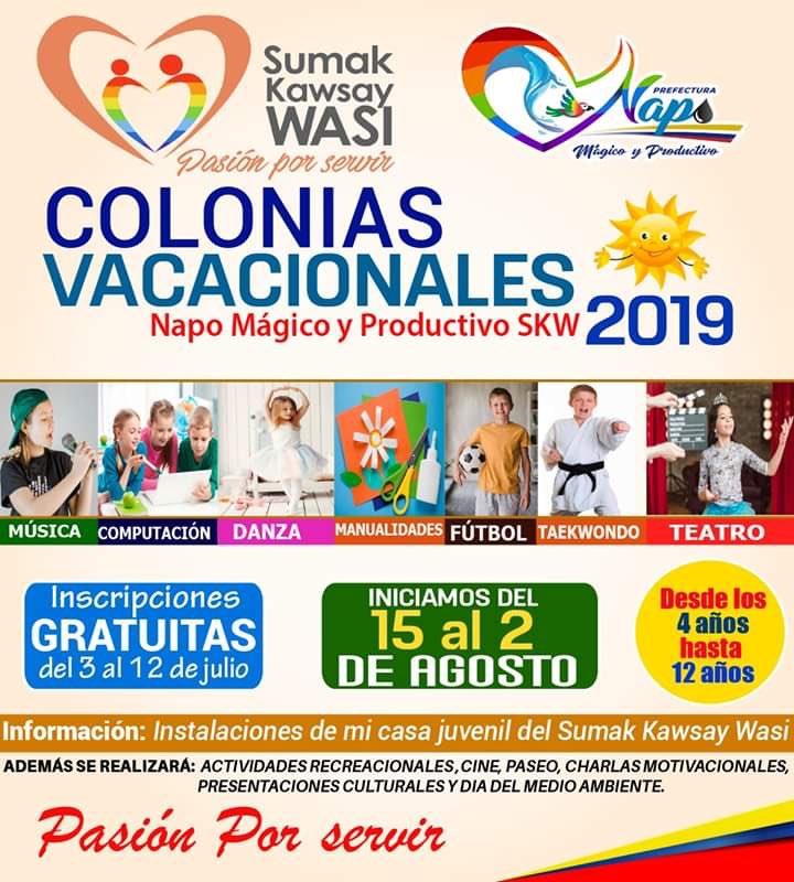 El Gobierno Provincial de Napo inicia actividades por vacaciones.