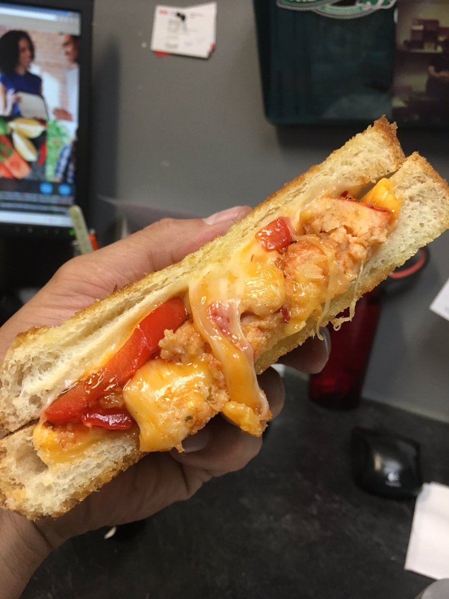 Having me a little lobster grilled cheese for lunch today. Check it out, it’s on the new feature menu.