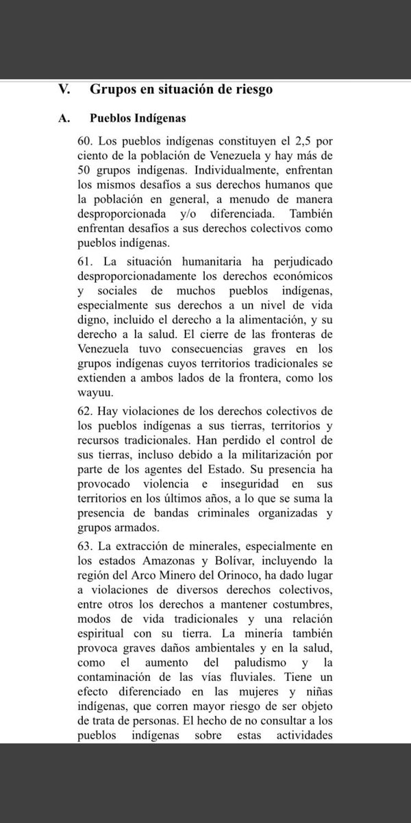 #InformeBachelet Informe de la Alta Comisionada de Derechos Humanos de la ONU <a href="/mbachelet/">Michelle Bachelet</a> Dedica 9 ítems a la situación de los pueblos indígenas y la violación sistemática a sus derechos 
#Pemon