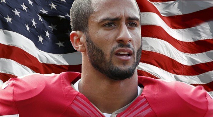 Image result for colin kaepernick american flag"